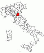 Situacion de la provincia de Bolonia en Italia