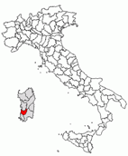 Situacion de la provincia de Medio Campidano en Italia