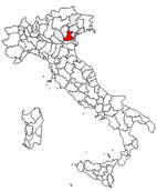 Situacion de la provincia de Padova en Italia