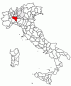 Situacion de Pavía en Italia