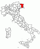Situacion de la provincia de Udine en Italia