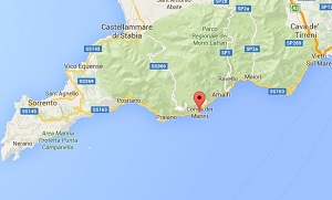 Situación de Conca dei Marini en la Costa Amalfitana
