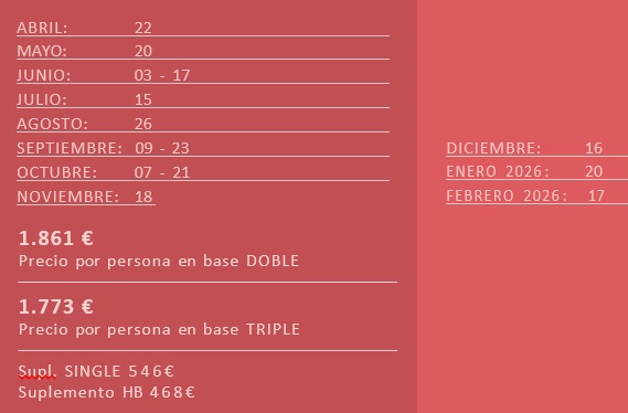 Precios del circuito por Apulia en español 2025 - 2026