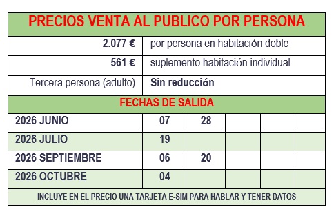 Salidas del Circuito por Cerdeña y Córcega en español 2026