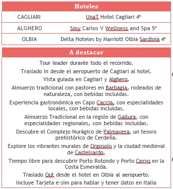 Precios del tour de Cerdeña desde Cagliari 2026