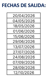 Salidas circuito Lagos y Dolomitas 2026