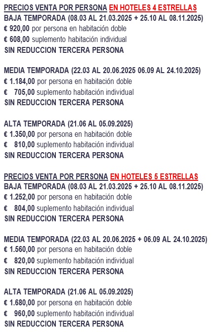 Precios circuito Malta 6 días 2025