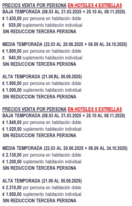 Salidas circuito Malta 8 dias 2025