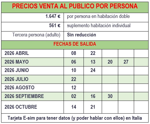 Salidas del circuito Maravillas de Apulia desde Bari en español 2026