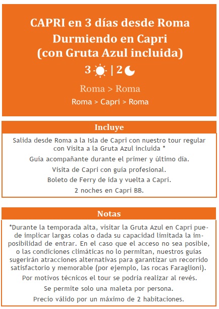 Precios del tour a Capri desde Roma, 3 días 2026
