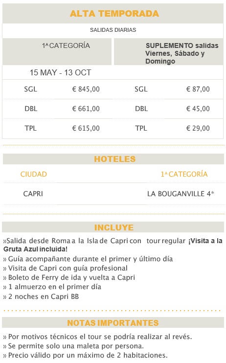 Precios del tour a Nápoles y Capri desde Roma, 3 días 2023