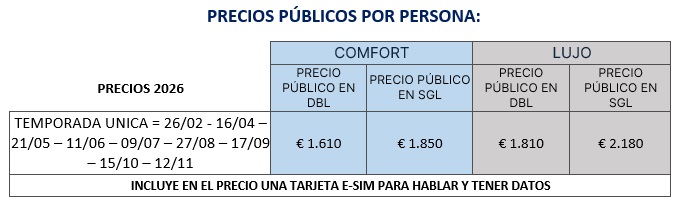 Precios del tour de Calabria 2026