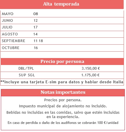 Salidas del circuito FANTASIA ALPINA Y DOLOMITAS 5 DIAS 2025