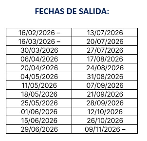 Salidas del tour por los lagos del norte, 4 días 2026