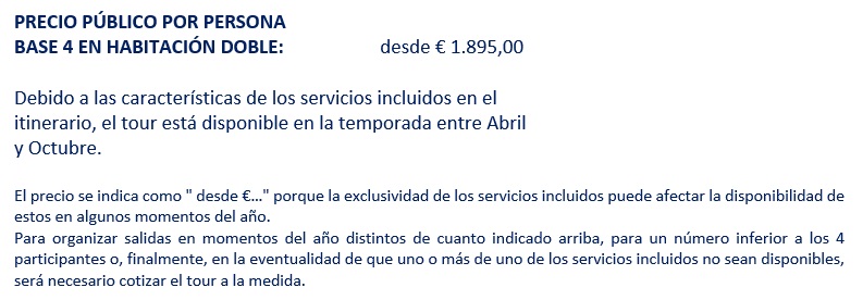 Precios del tour por Liguria