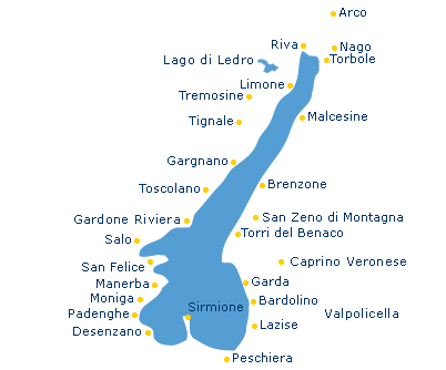 Mapa del Lago de garda