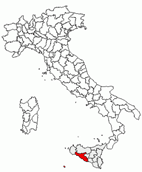 Situacion de la provincia de Agrigento en Italia