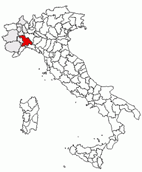 Situacion de la provincia de Alessandria en Italia