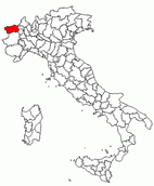 Situacion de la provincia de Aosta en Italia