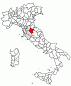 Situacion de la provincia de Arezzo en Italia