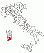 Situacion de la provincia de Cagliari en Italia