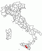 Situacion de la provincia de Catania en Italia