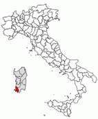 Situacion de la provincia de Carbonia - Iglesias en Italia