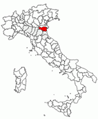 Situacion de la provincia de Ferrara en Italia