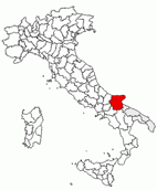 Situacion de la provincia de Foggia en Italia
