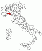 Situacion de la provincia de Genova en Italia
