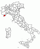 Situacion de la provincia de Imperia en Italia