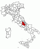 Situacion de la provincia de L'Aquila en Italia