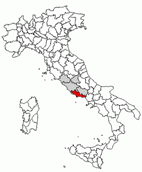 Situacion de la provincia de Latina en Italia