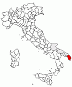 Situacion de la provincia de Lecce en Italia