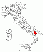 Situacion de la provincia de Matera en Italia
