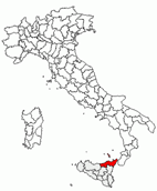 Situacion de la provincia de Messina en Italia