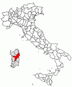 Situacion de la provincia de Nuoro en Italia