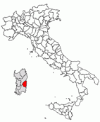 Situacion de la provincia de Cagliari en Italia