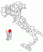 Situacion de la provincia de Olbia Tempio en Italia