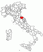 Situacion de la provincia de Pesaro y Urbino en Italia