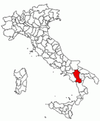 Situacion de la provincia de Potenza en Italia