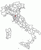 Situacion de la provincia de Prato en Italia