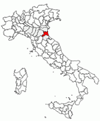 Situacion de la provincia de Ravenna en Italia