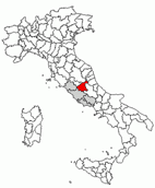 Situacion de la provincia de Rieti en Italia