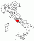 Situacion de la provincia de Roma en Italia