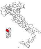 Situacion de la provincia de Sassari en Italia