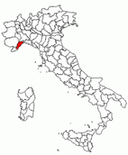 Situacion de la provincia de Savona en Italia
