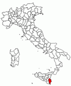 Situacion de la provincia de Siracusa en Italia