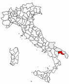 Situacion de la provincia de Taranto en Italia