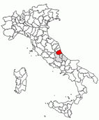 Situacion de la provincia de Teramo en Italia
